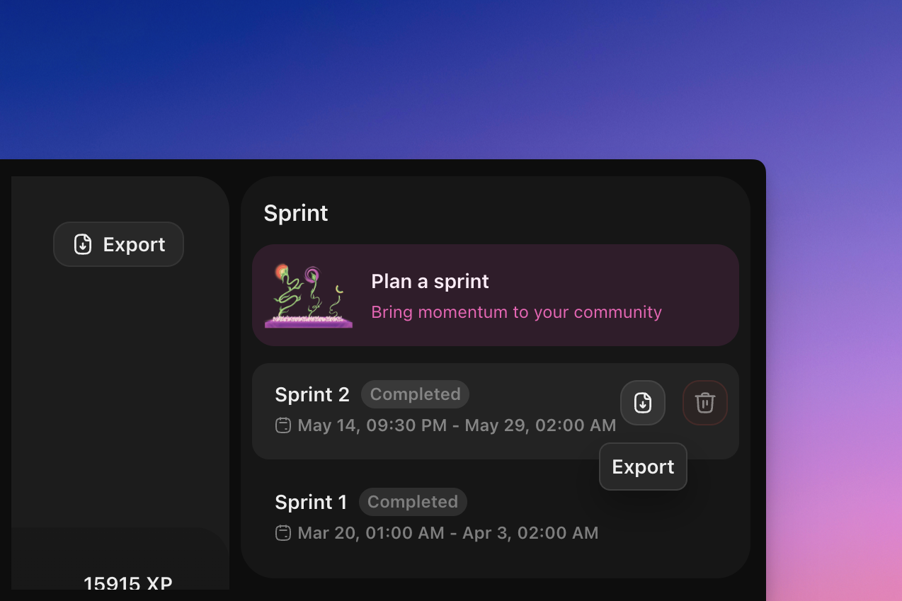 Leaderboard export