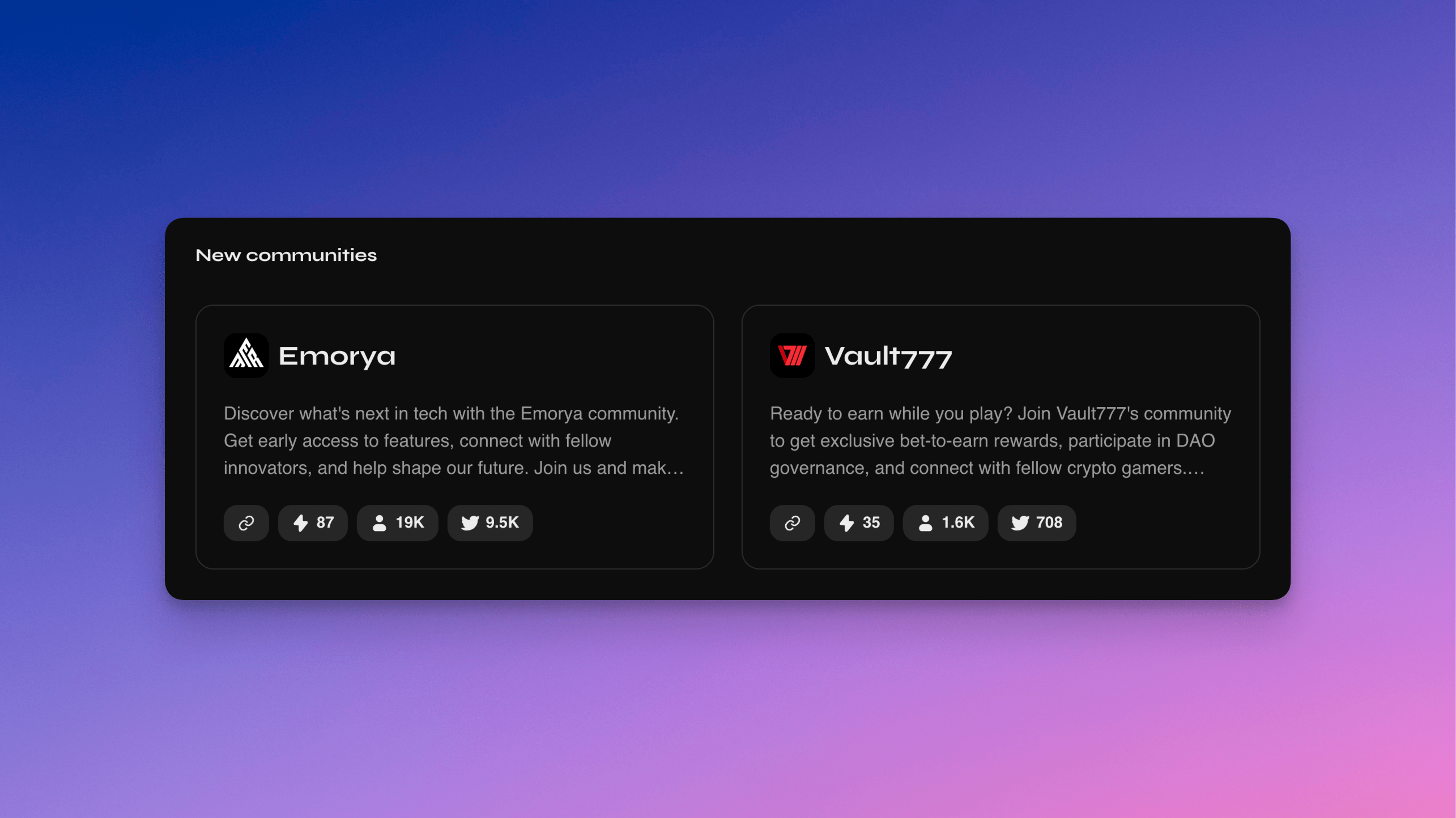 New Communities Section